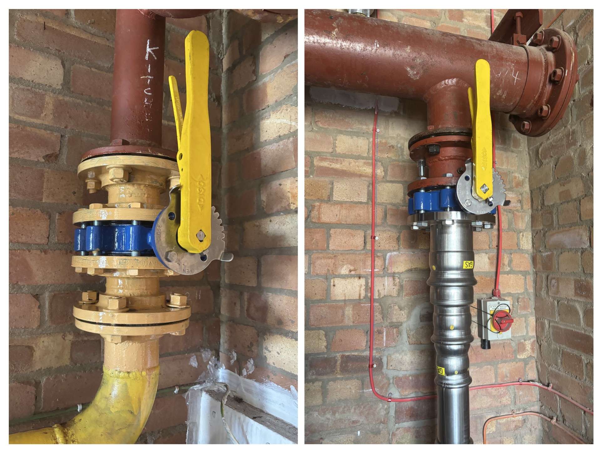 Replacement of leaking gas isolation valves in a hospital in Lincolnshire.